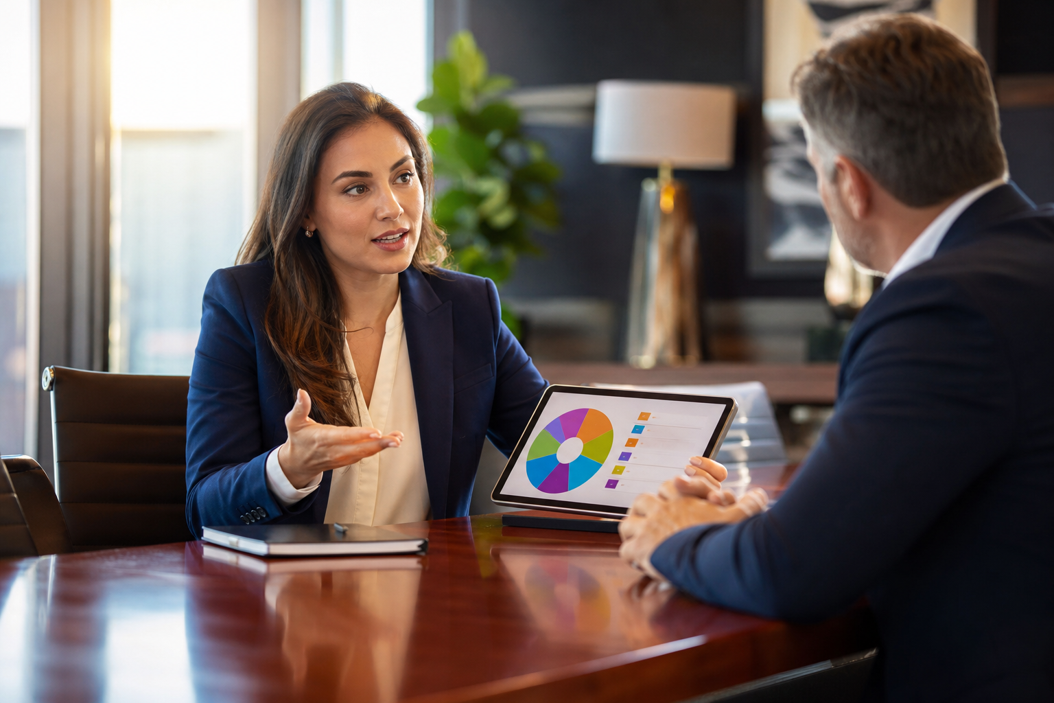 Saleswoman Closing Deal