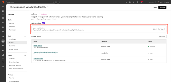 Product Update - Easier Lead Qualification Setup in Customer Agent