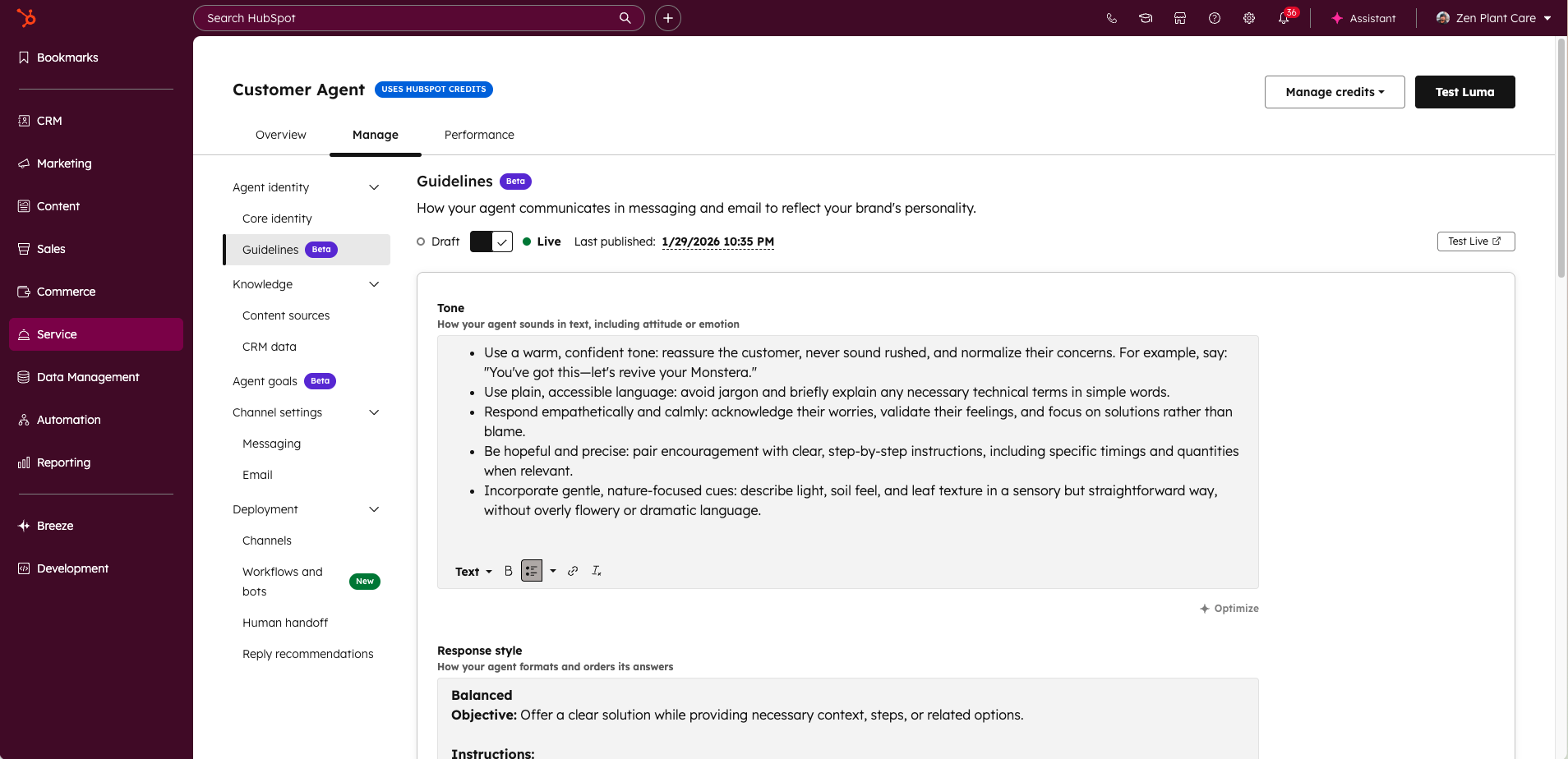 Product Update - Give Instructions to Customer Agent